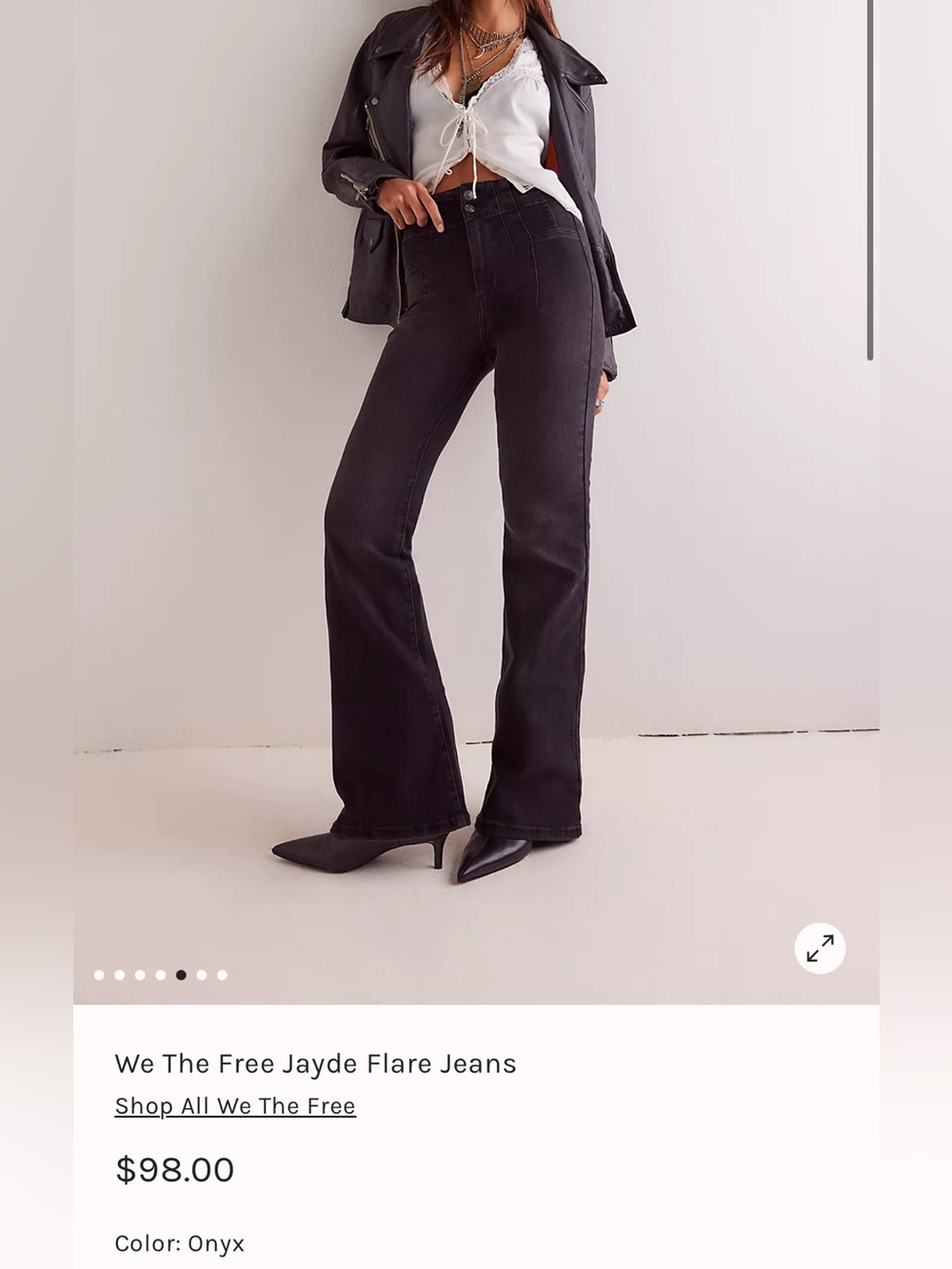 Free People We The Free Jayde Flare Jeans in Onyx